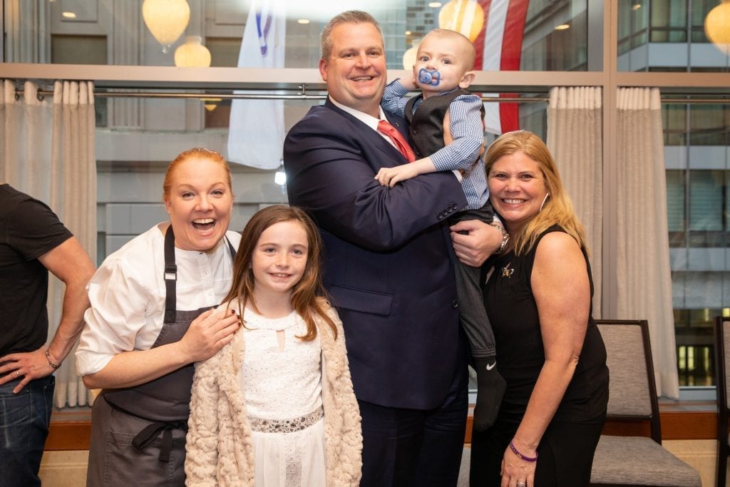 Chef Tiffani Faison with the Morris family