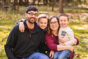 Peter, 37, brain cancer, with his family
