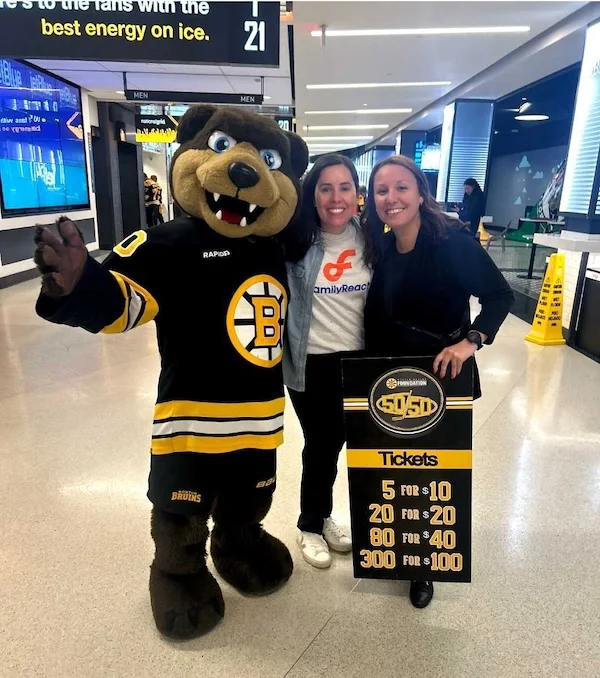 Young Professionals Council members with sport mascot