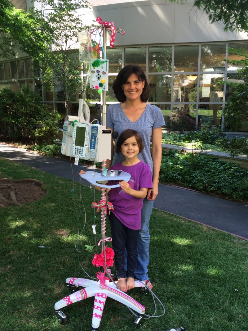 Larissa with her daughter Ella during treatment.