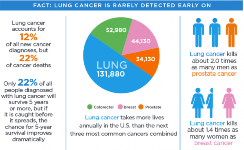 Infographic displaying lung cancer statistics
