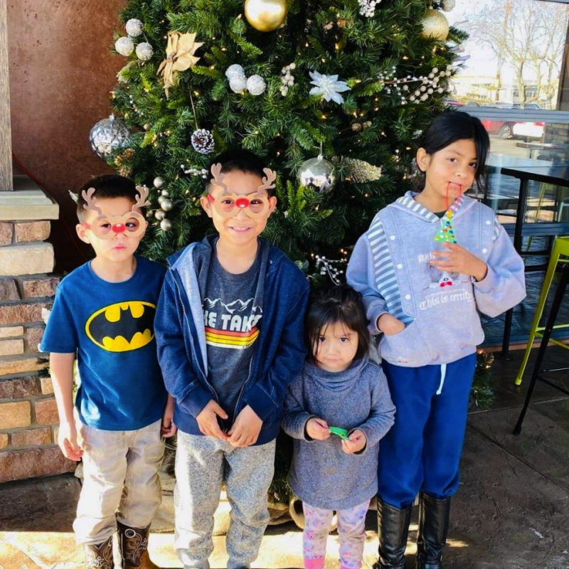 Cancer hero Ruben with his siblings