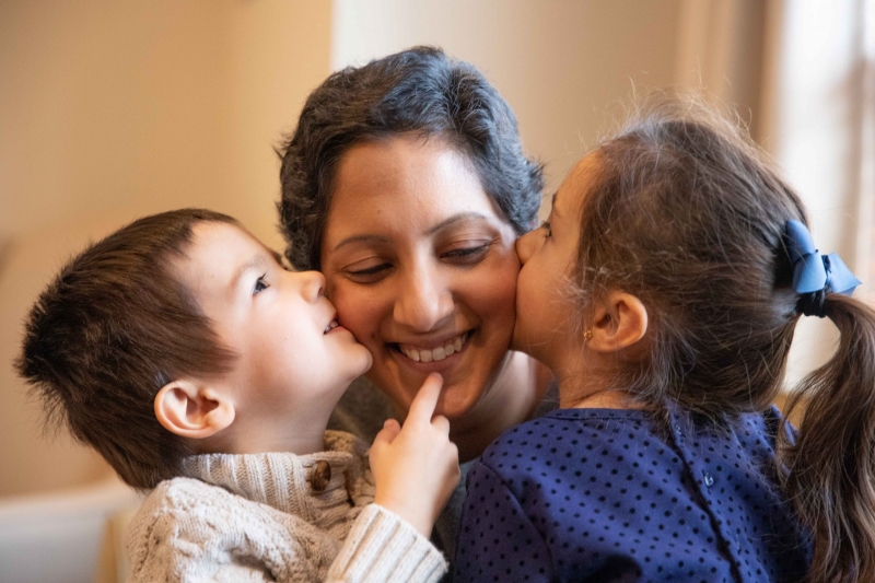 Vaishalee with her kids